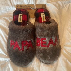 NWT Dearfoams Papa Bear slippers